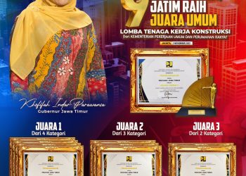 Borong 9 Juara, Jatim Jadi Juara Umum Lomba Tenaga Kerja Konstruksi Nasional
