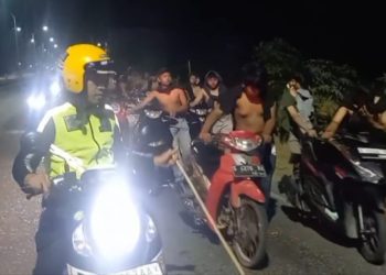 Polsek Mojoagung Bubarkan dan Tangkap Puluhan Pebalap Liar Karena Resahkan Warga