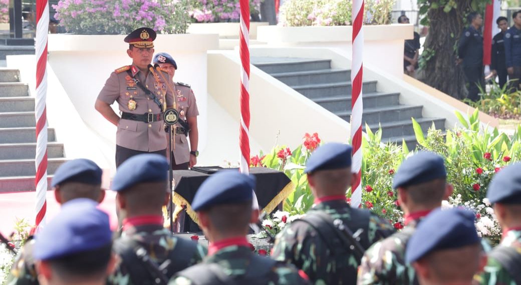 Pertama Kalinya Kapolri Pimpin Upacara Peringatan Hari Juang Polri Di Surabaya