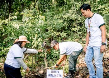 PLN UP3 Kediri Tanam 1000 Pohon, Perkuat Lingkungan Hijau di Sumber Patirtaan Mojoroto