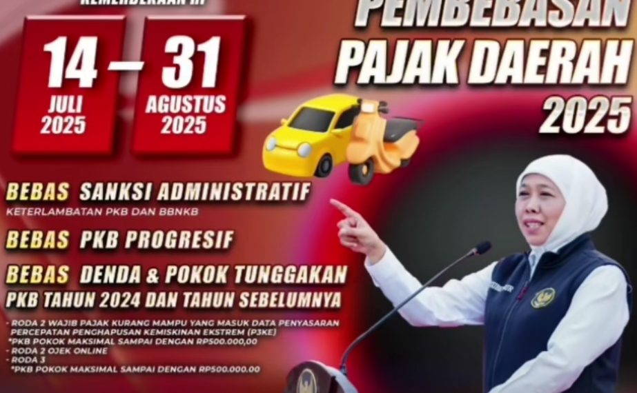 Pemprov Jatim Gelar Pemutihan Pajak Kendaraan Bermotor 2025.Catat Tanggalnya